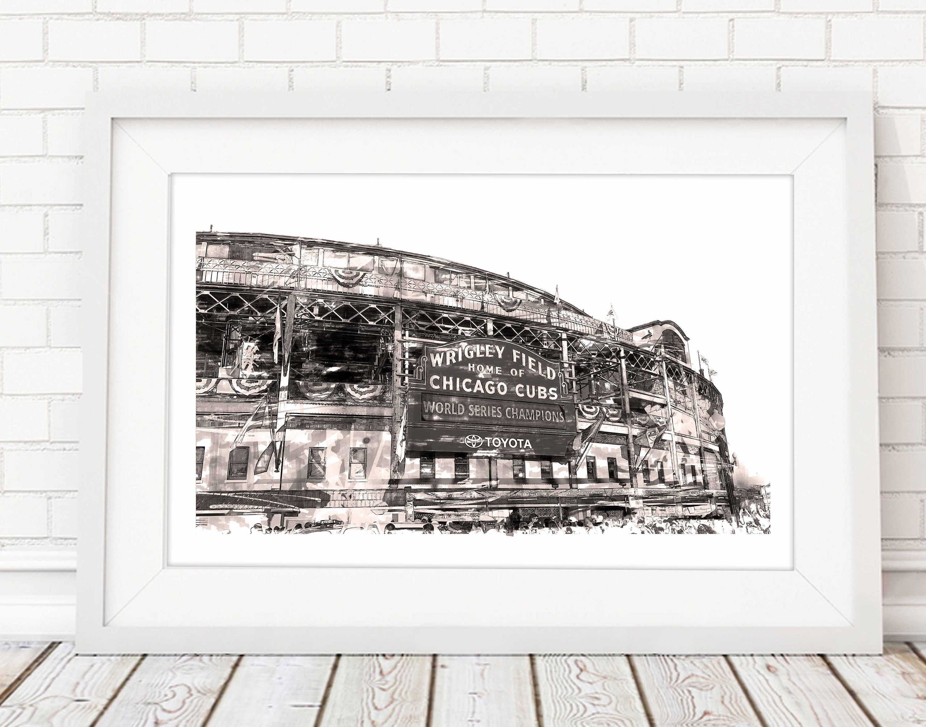 Wrigley Field Stadium Poster Chicago Cubs Canvas Print | Etsy