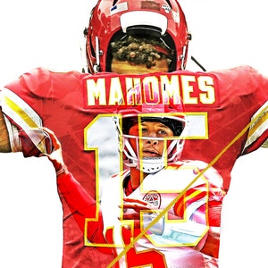 Patrick Mahomes Poster - Kansas City Chiefs - Wall Art, Art Print, Sports Art, Kids Decor, Man Cave, Gift, Football Poster, Sports Print