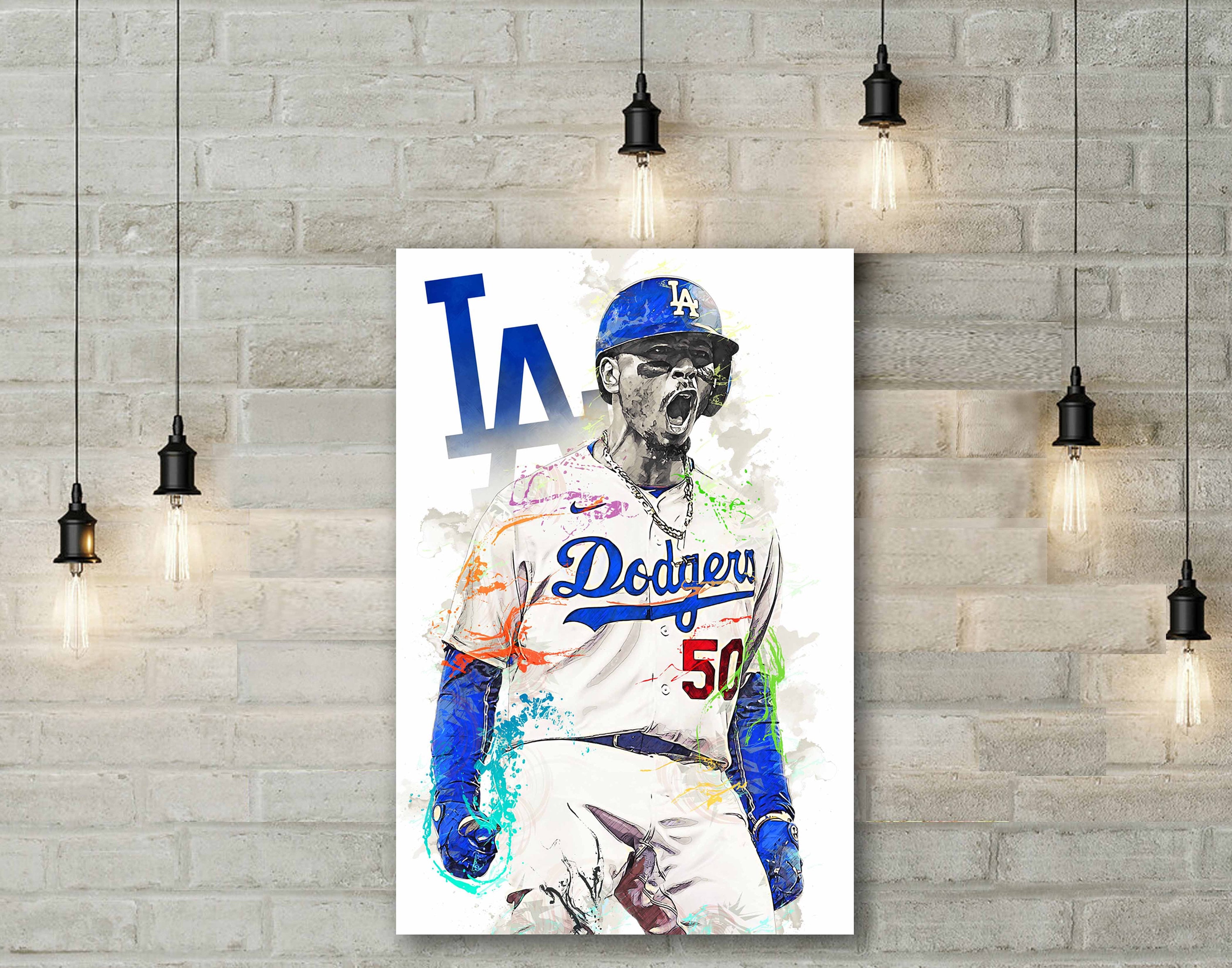 Mookie Betts Baseball Poster 24x36 Inch - Canvas Art Painting For Sports Room Decor