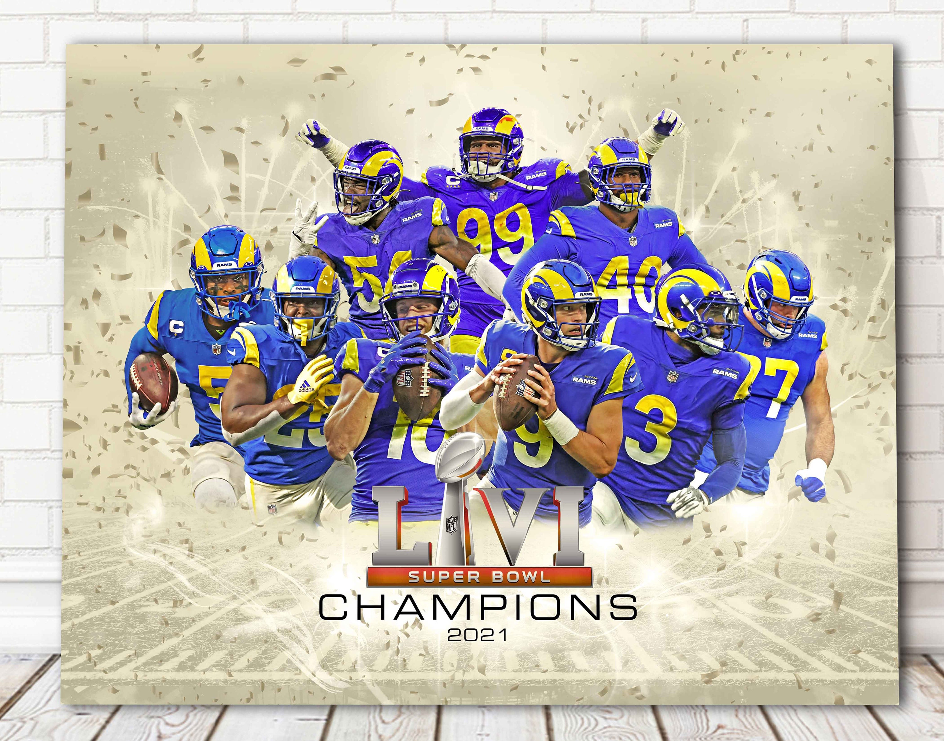 Los Angeles Rams Super Bowl Champs Canvas Print Wall Art 