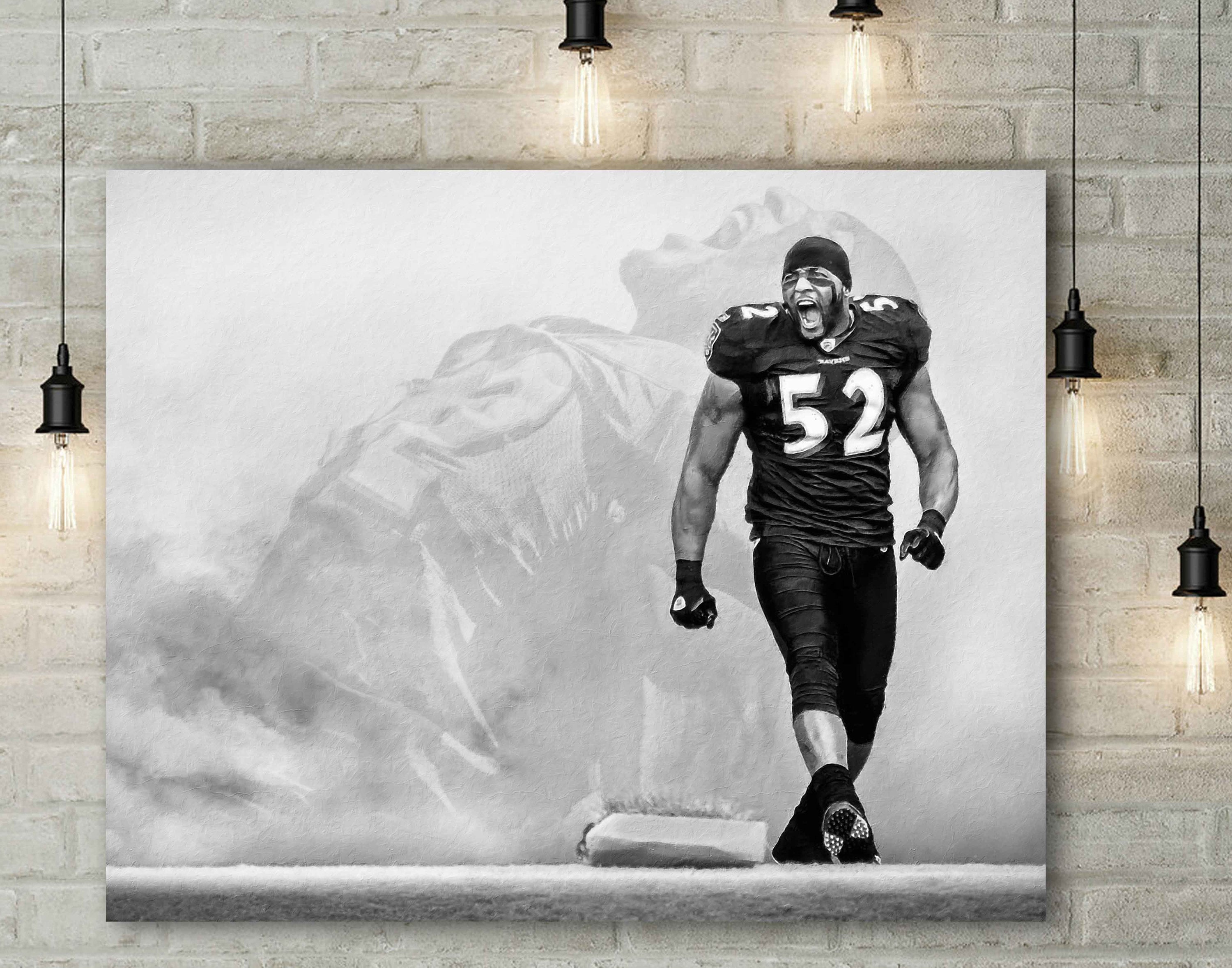 Ray Lewis Canvas Print - Baltimore Ravens - Wall Art, Sports Art 