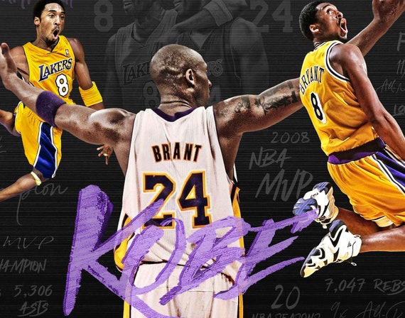 Kobe Bryant # 24 and 8# Lakers Basketball T-Shirt - Mymancave Store