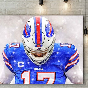 Josh Allen Canvas Print - Buffalo Bills - Wall Art, Sports Art Print, Kids Decor, Man Cave, Canvas Art, Gift, Football Poster