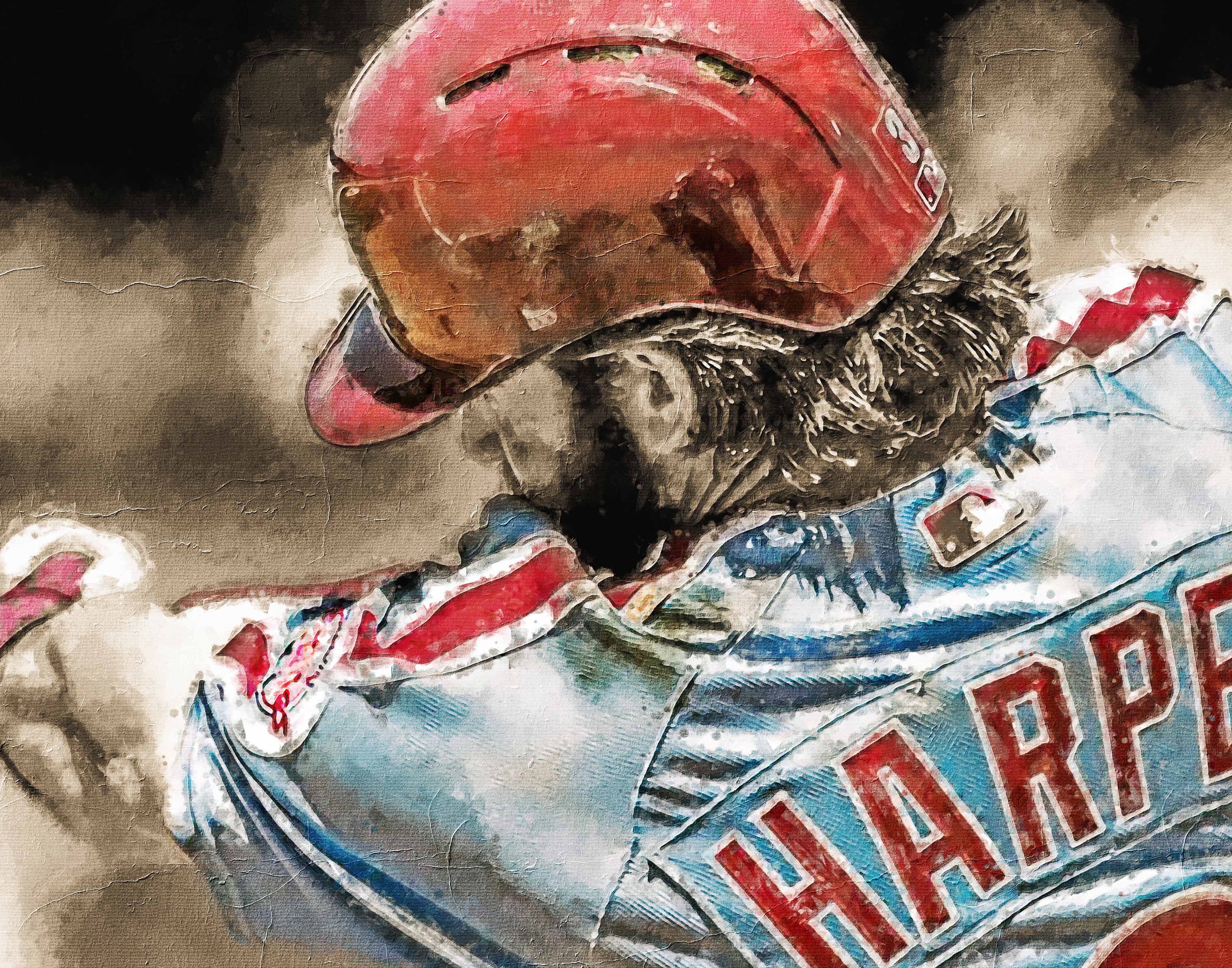 ブライス・ハーパー　アートポスター A2版　フィラデルフィア・フィリーズ Bryce Harper Poster - Philadelphia Phillies - Canvas Print