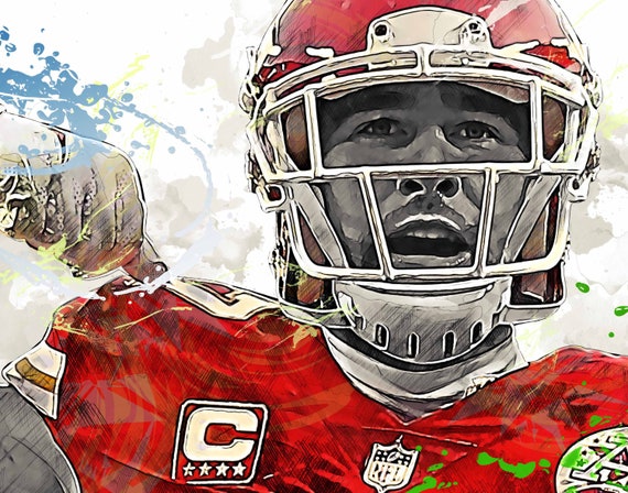 HWC Trading Travis Kelce Kansas City Chiefs Regali stampati con foto autografata per gli appassionati di cimeli del football americano - A4 Incorniciato
