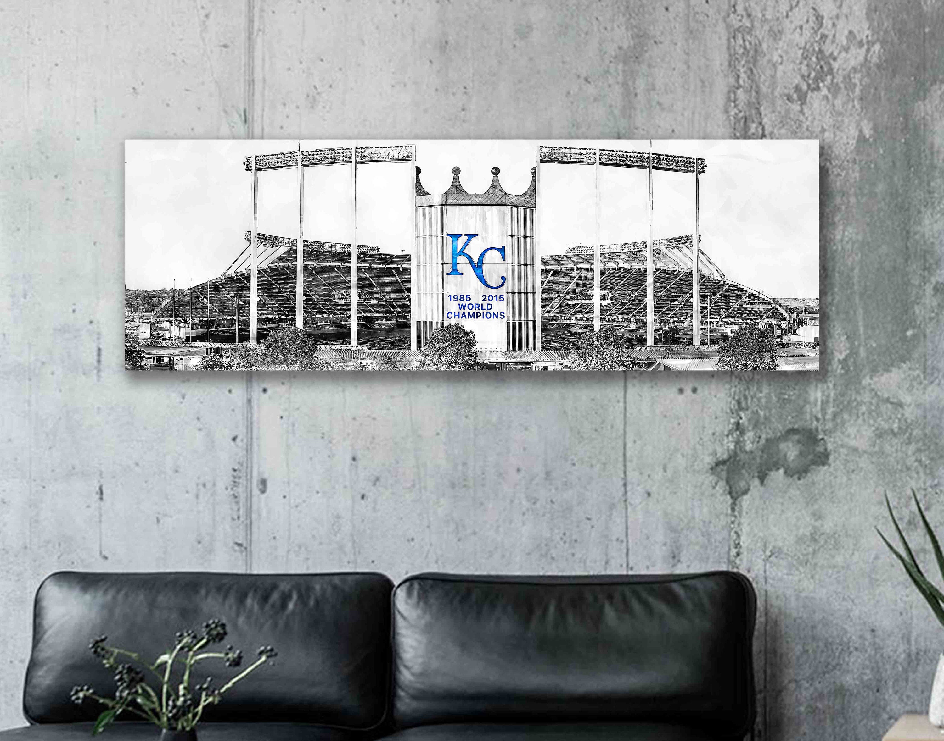 Kauffman Stadium Kansas City Royals Black & White Stadium -  Sweden