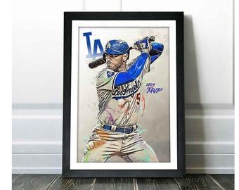 Freddie Freeman - Los Angeles Dodgers - Canvas or Poster Print, Wall Art, Sports Art Print, Baseball Poster, Kids Decor, Man Cave, Gift