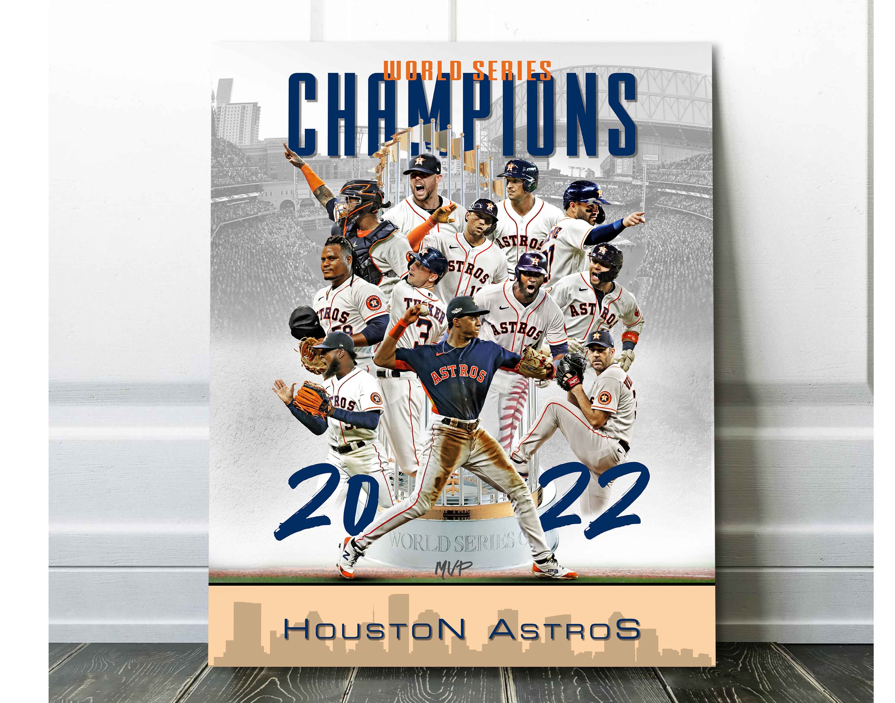 Astros 2017 World Series Champions 34x42 Custom Framed Majestic