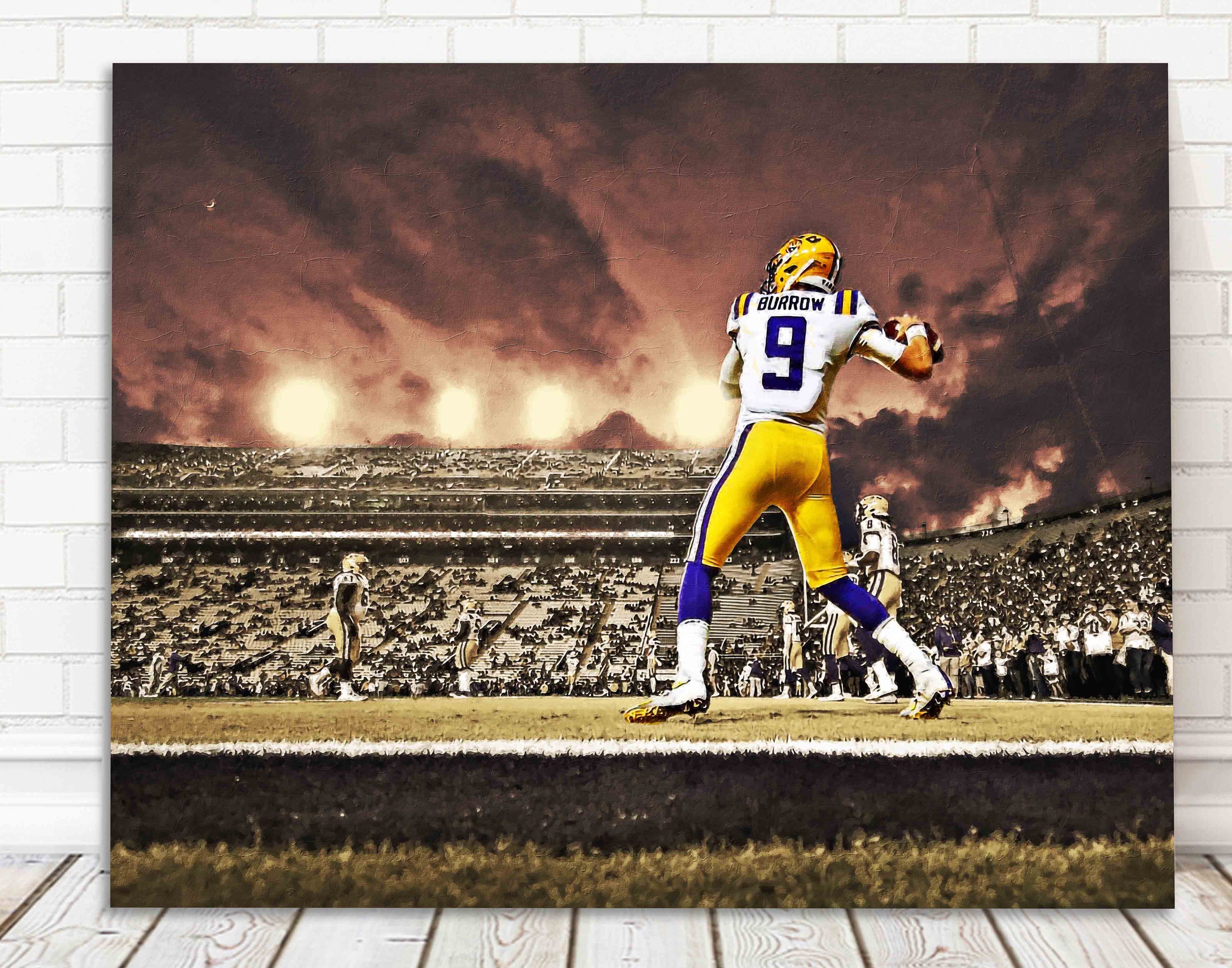 Joe Burrow Canvas Print LSU Tigers Wall Art Sports Art - Etsy