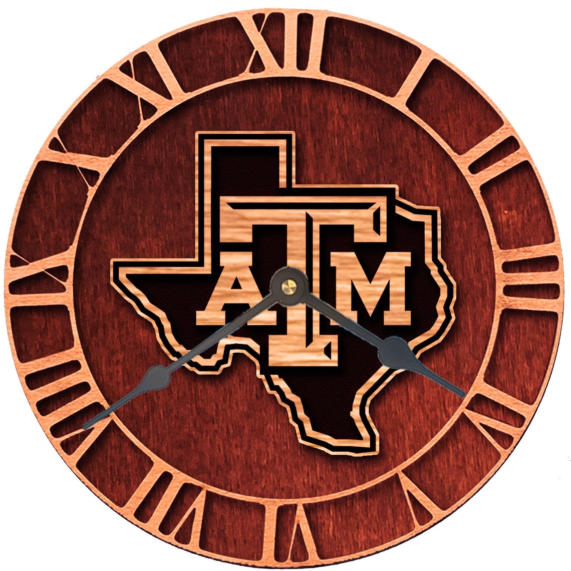 Texas A&M University Wood Wall Clock Aggie Wall Clock Texas Etsy