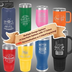 Motivational Quote Engraved 30oz Stainless Steel Tumbler, Motivational 32oz Water Bottle, Inspirational Quote Engraved Drinkware Gift