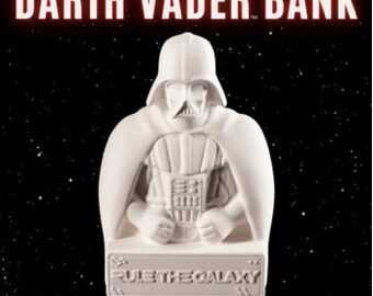 DIY Darth Vader Bust Ceramic Bank Kit, ceramic painting, adult diy kit ceramic painting, adult, kids, gift, ceramic to paint, Back to School