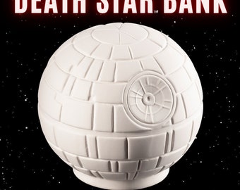 DIY Death Star ceramic bank* ceramic painting*Arts* Crafts* Adults*birthday gift* family craft* bisque art* gift for him*ceramic to paint