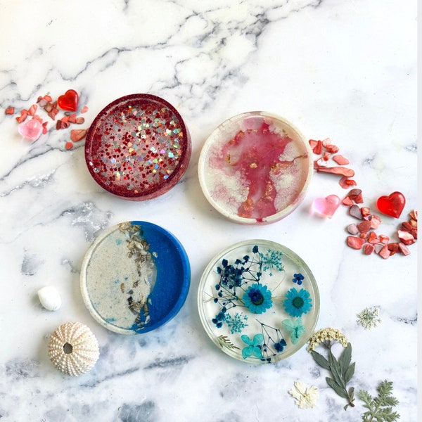 DIY Resin Coaster Kit, diy adult craft, gift for her, team building, corporate workshop, adult activity, pressed flowers, mothers day, resin