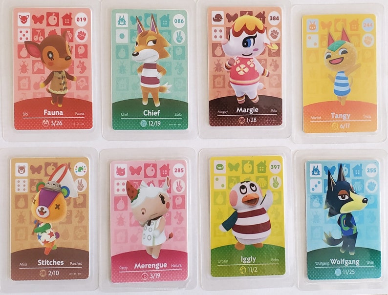 Animal Crossing Amiibo cards Ankha Marshal Fauna Bunnie Etsy