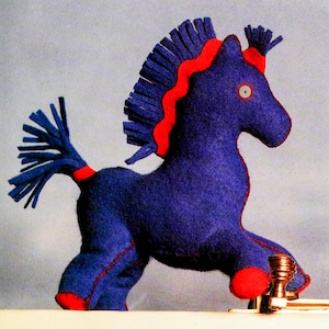 Padrão de costura de boneca de cavalo de pelúcia vintage Padrão de pelúcia de cavalo de feltro PDF animais de feltro