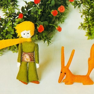 Little prince doll sewing pattern Vintage doll Mini felt fox pattern Tiny rag doll PDF
