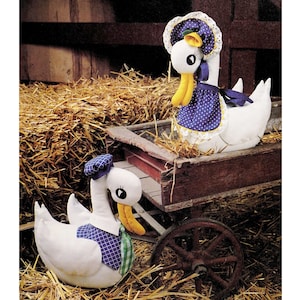 Vintage stuffed goose sewing pattern Duck stuffed animal pattern Easter goose plush pattern PDF