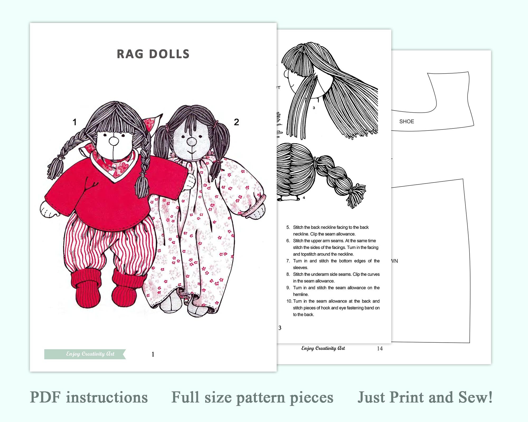 Waldorf Doll Pattern Vintage Cloth Dolls Pattern PDF Steiner Doll ...