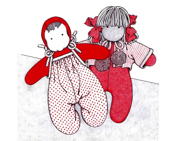 Waldorf doll pattern Vintage cloth dolls pattern PDF sewing patterns Easy to make doll