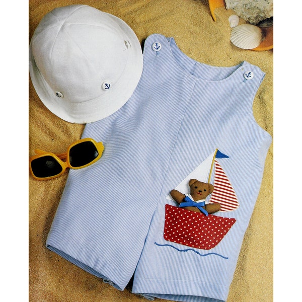 Vintage baby boy romper pattern Baby bucket hat sewing pattern Nautical baby outfit