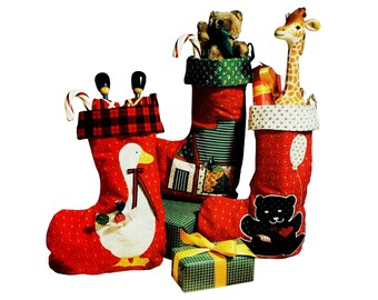 Patrones de medias navideñas vintage 3 Patrón de costura de medias con apliques de edredón