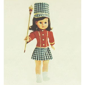 Vintage 18 inch doll clothes pattern Marching Girl american girl doll clothes patterns PDF