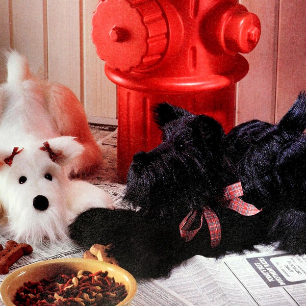 Vintage stuffed dog pattern Scottie dog sewing pattern Scottish terrier dog rag doll PDF