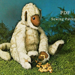 Vintage stuffed monkey pattern Plush monkey sewing pattern Plushie monkey doll