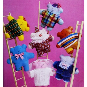 Vintage memory bear pattern Stuffed teddy bear sewing pattern PDF fabric bear