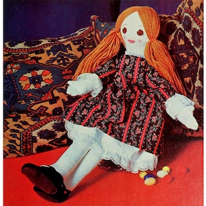 Vintage Raggedy Ann doll pattern Cloth doll sewing pattern PDF Rag doll sewing project patterns