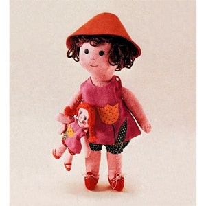 Vintage cloth doll patterns to sew Rag doll sewing pattern PDF textile doll sewing projects