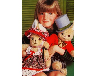 Patrón de costura muñeca conejita vintage Conejito relleno con ropa patrón Conejo de peluche PDF