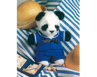 Vintage stuffed panda sewing pattern Plush panda bear pattern PDF