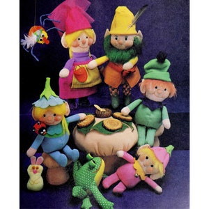 Vintage gnome doll pattern Tiny rag doll sewing pattern Mini elves doll PDF