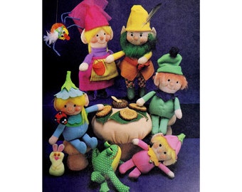 Vintage gnome doll pattern Tiny rag doll sewing pattern Mini elves doll PDF