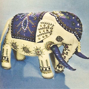 1950s Vintage stuffed Elephant sewing pattern Felt elephant pattern PDF stuffed animal
