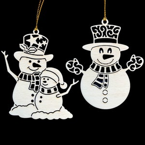 Wooden Snowmen Christmas bauble / Snowmen Christmas ornament/ Snowmen Christmas decorations