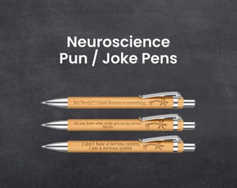Neuroscience pun pens | neuron engraved science pun pens | gifts for biologists | Biology Gifts | gifts for scientists | science gifts