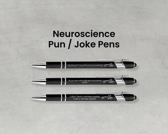 Neuroscience pun pens | neuron engraved science pun pens | gifts for biologists | Biology Gifts | gifts for scientists | science gifts