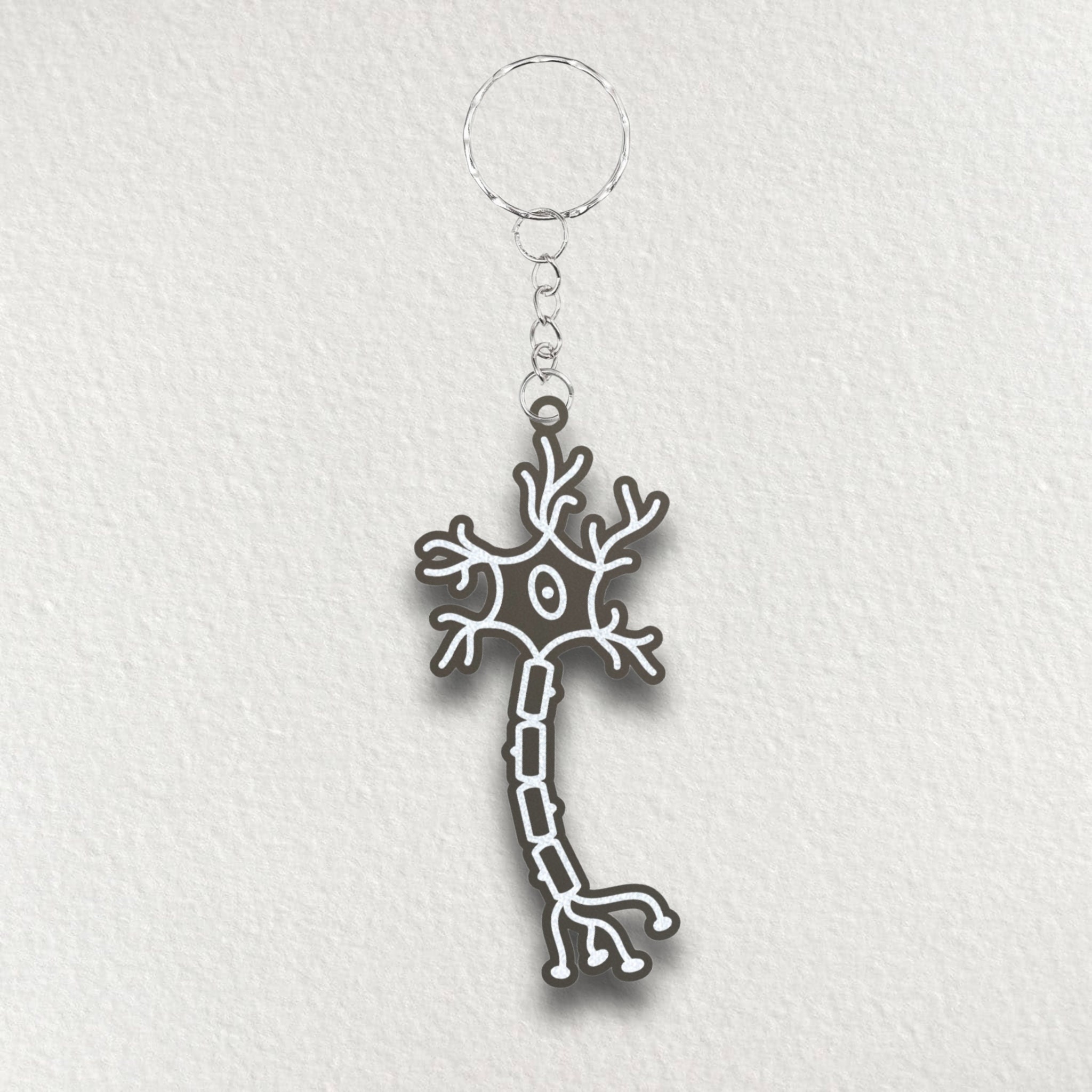 Acrylic Neuron Keyring/ Wooden Neuron Keyring/ Science Keychain ...