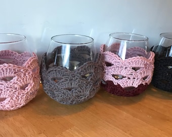 Crocheted Wine Cozies Multiple Colors Available