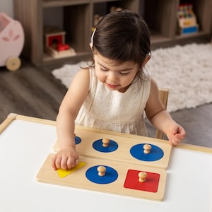 Montessori Baby Toys Basic Shapes Puzzle - Wooden Baby First Toy Mullti-shaped puzzle