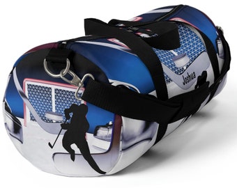 Personalized Hockey  Duffel Bag | Hockey Player sports bag | Hockey fan valentines birthday gift idea.Gift for him, Crisply printed