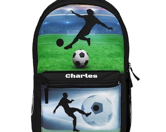 Mochila personalizada para fanáticos del fútbol / Mochilas para la vuelta al cole y al trabajo / Bolsa para campamento de verano / Regalo de cumpleaños de graduación para niños. Regalo de vacaciones