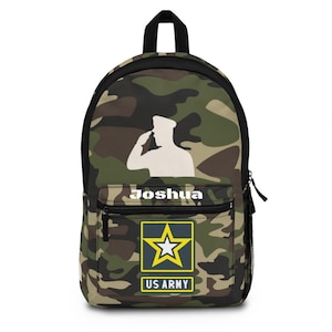Personalized  US Army Soldier Kids Backpack | Military kids backpack | Camouflage for Kids| Summer Camp | Back to school bagholiday gift