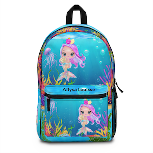 Personalized Mermaid Backpack | Girls back to school backpack | Crisply Printed Lightweight Durableholiday giftEaster Gift