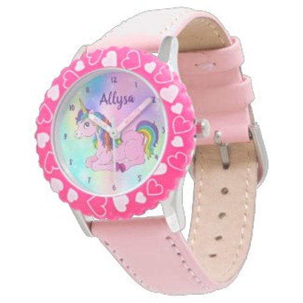 Personalized Kids  Unicorn watch | One of a kind Customizable Girls watch |Birthday Graduation Gift for girls