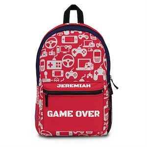 Personalized Game over Backpack | Back to school back to work backpack | Gamers Backpackholiday giftEaster Gift