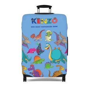 Kids Dinosaur Luggage Cover | Personalized Suitcase protector | Crisply Printed  Washableholiday giftEaster Gift